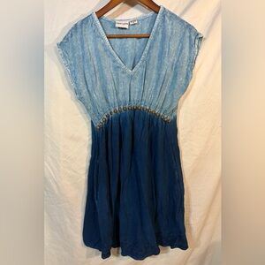 Raya Sun Blue Ombre Dress with Beaded Detail